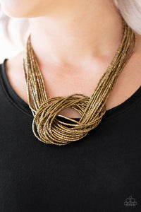 Paparazzi Knotted Knockout - Brass - Bella Bling by Natalie