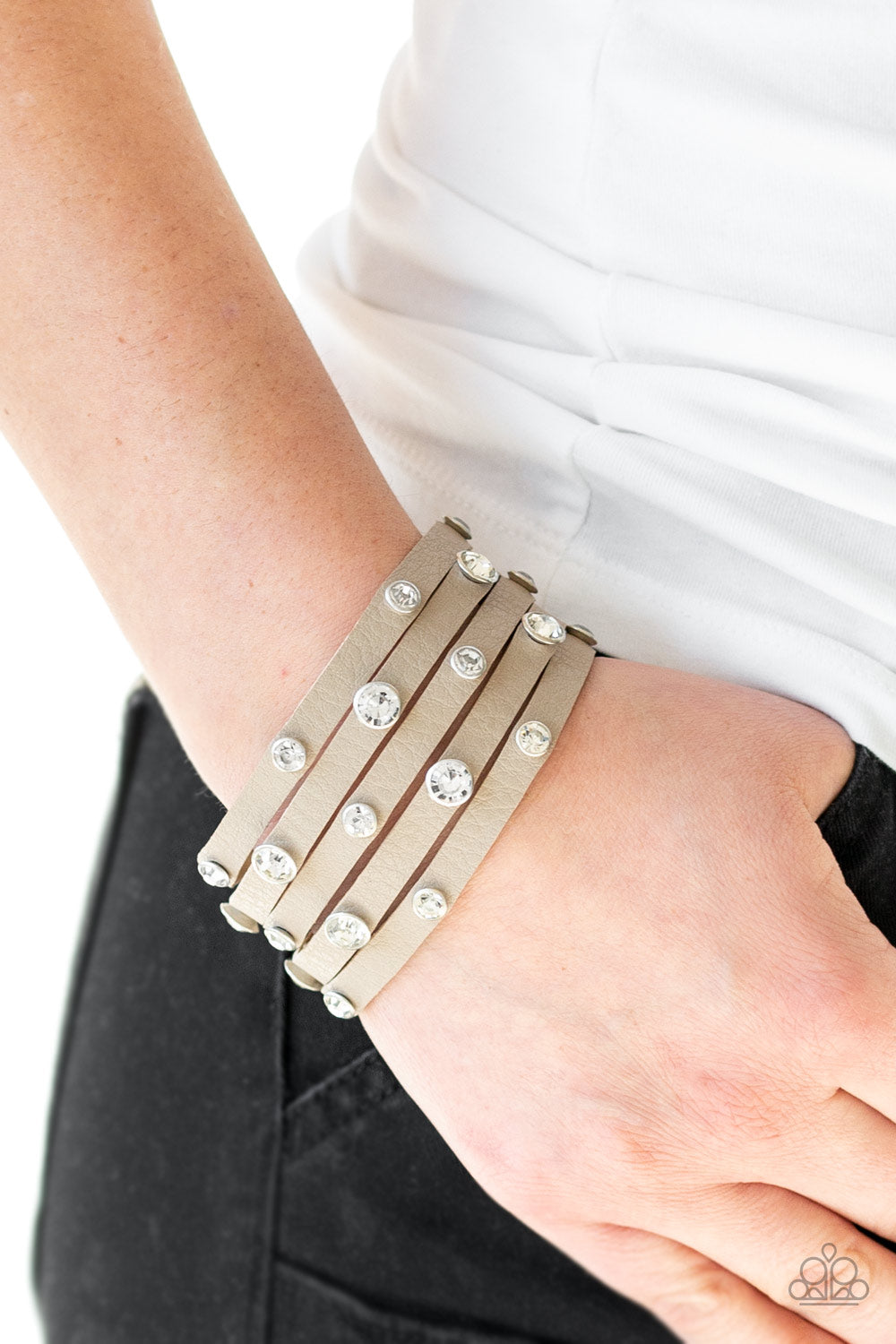 Bella Silver and Leather Wrap Bracelet